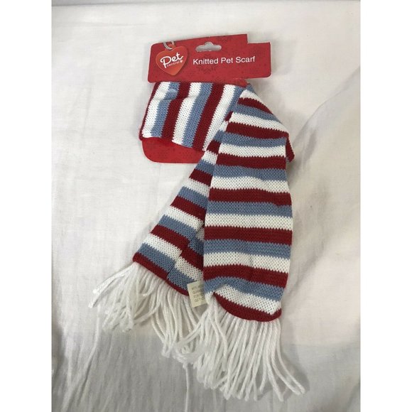 Dog Scarf Knitted Pet Cat Stylish Winter Christmas - Picture 1 of 5